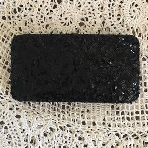 COPY - BLACK SEQUIN CLUTCH WALLET NWOT
